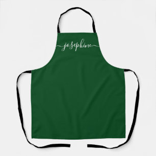 Tablier Chic Sage Green Botanical Elegant Nom du script