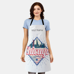 Tablier Chicago Illinois États-Unis Retro Skyline États-Un