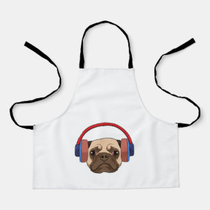 Tablier Chien à la musique avec casque