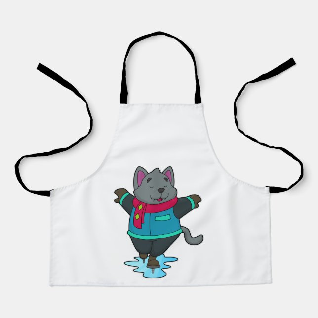 Tablier Chien à Patinage sur glace avec patins sur glace e (Recto)