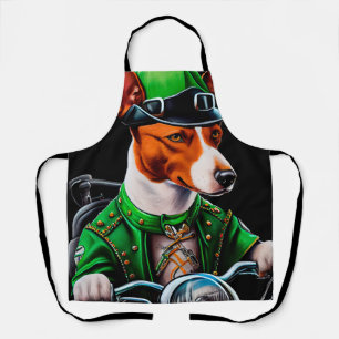 Tablier Chien Basenji conduisant un vélo jour de la Saint-