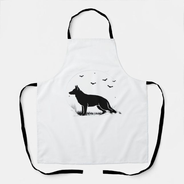 Tablier Chien berger allemand - Silhouette de lune d'Hallo (Recto)