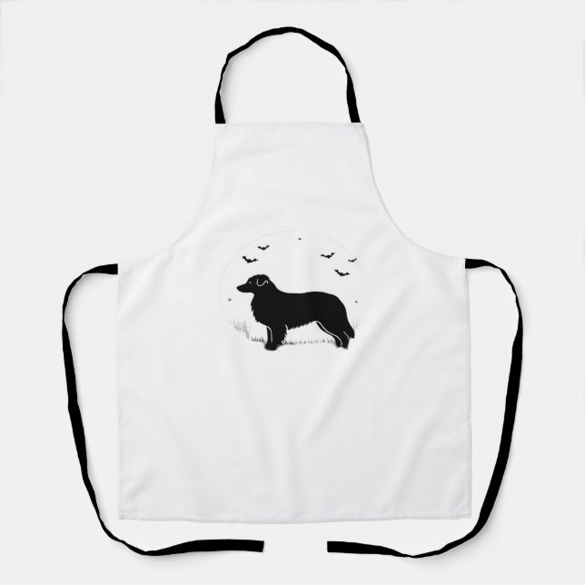 Tablier Chien berger australien - Halloween Moon Silhouett (Recto)