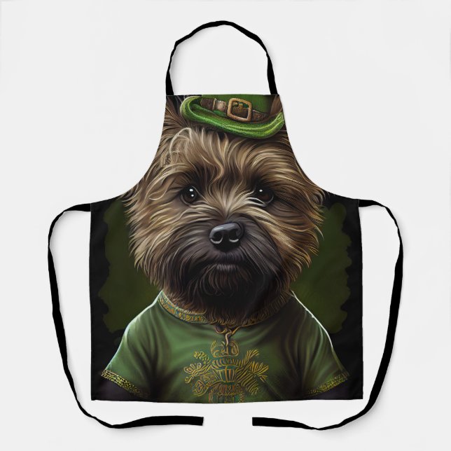 Tablier Chien de Cairn Terrier en Robe de la Saint Patrick (Recto)