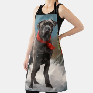 Tablier Chien de Corso en canne à neige Noël