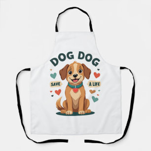 Tablier Chien de sauvetage mignon vintage sauve une vie Ca