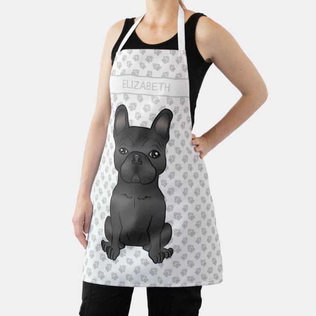 Tablier Chien de taule français noir / Chien de caricature (Insitu)
