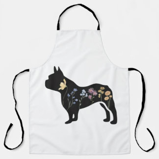 Tablier Chien de taureau français fleur sauvage