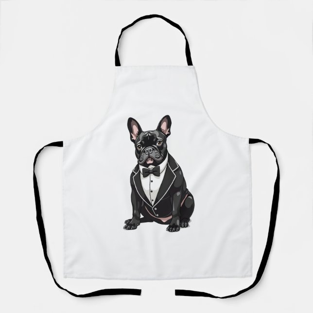 Tablier Chien de taureaux français à Tuxedo (Recto)