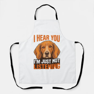 Tablier Chien Drôle Je Vous Entends Pas Écouter Vintage T-