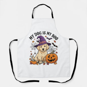 Tablier Chien est Boo Halloween Sorcière Chiot Citrouille_