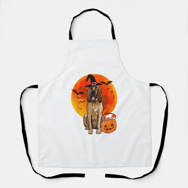 Tablier Chien Halloween Bloodhound Jack-o'-lantern Citroui (Recto)