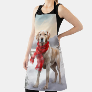 Tablier Chien Labrador dans la neige de Noël