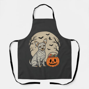 Tablier Chien Momie d'Halloween et Bonbons de Citrouille