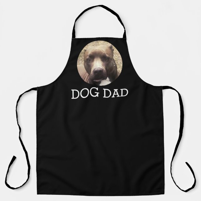Tablier Chien papa animal de compagnie photo noir barbecue (Recto)