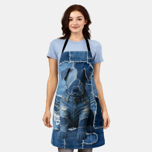 Tablier Chien Patchwork Art Denim