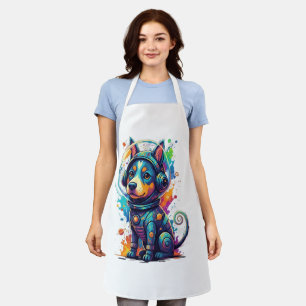 Tablier Chien spatial adorable dans un costume d'astronaut