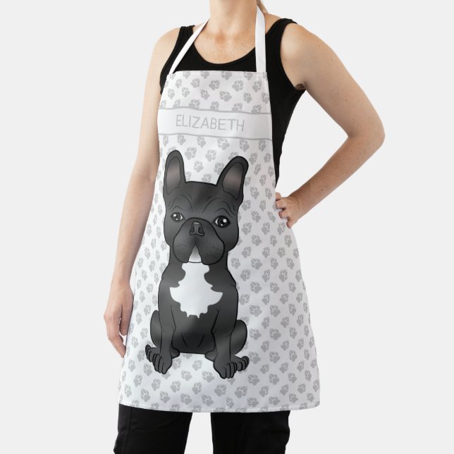 Tablier Chien-taureaux Français Noir Et Blanc / Frenchie & (Insitu)