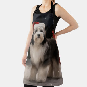 Tablier Chien tibétain de Terrier en Noël de neige