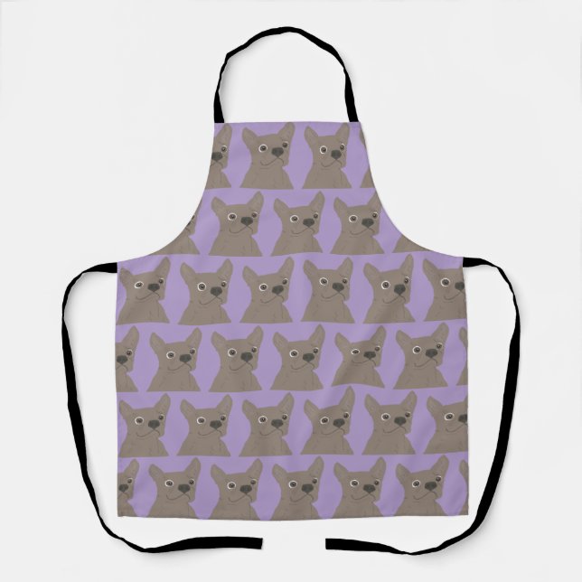 Tablier Chien Violet Pâle (Recto)