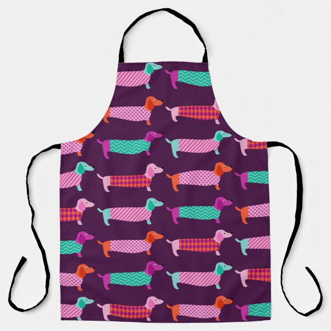 Tablier Chiens de Dachshund : Motif mignon sans couture. (Recto)