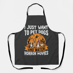 Tablier Chiens drôles d'Halloween Vecteur de films d'horre