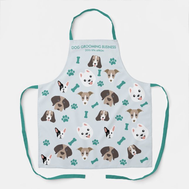 Tablier Chiens pattes d'os animal de compagnie imprimé (Recto)