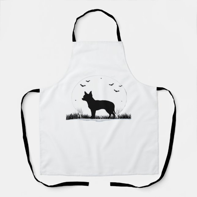Tablier Chihuahua Chien - Halloween Moon Silhouette Classi (Recto)