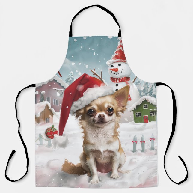 Tablier Chihuahua Winter Wonderland Christmas Joy (Recto)