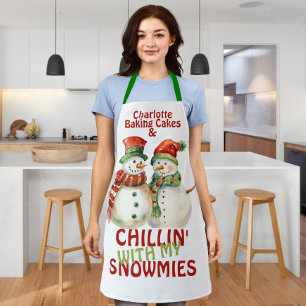 Tablier Chillin avec mes neiges Snowman Personnalisé