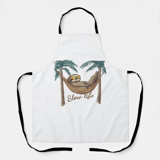 Tablier Chillin' Sloth dans un hamac T-shirt surdimensionn (Recto)