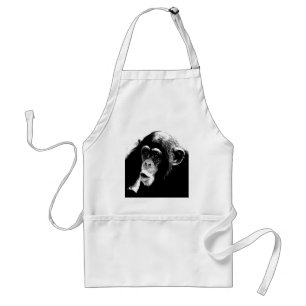 Tablier Chimpanzé noir blanc
