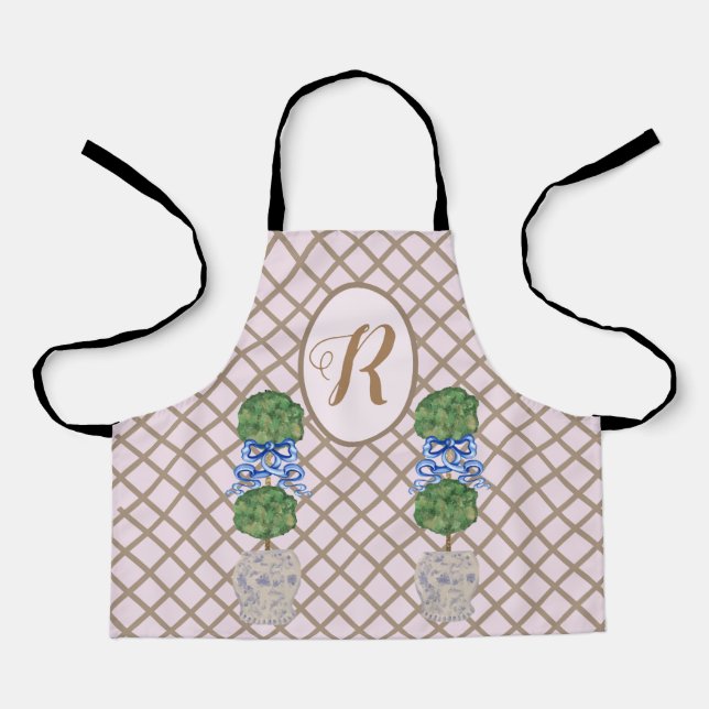 Tablier Chinoiserie rose Ginger Jar Jars Topiary (Recto)