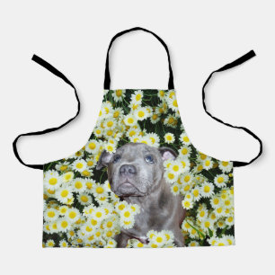 Tablier Chiot robuste dans les marguerites, les enfants en