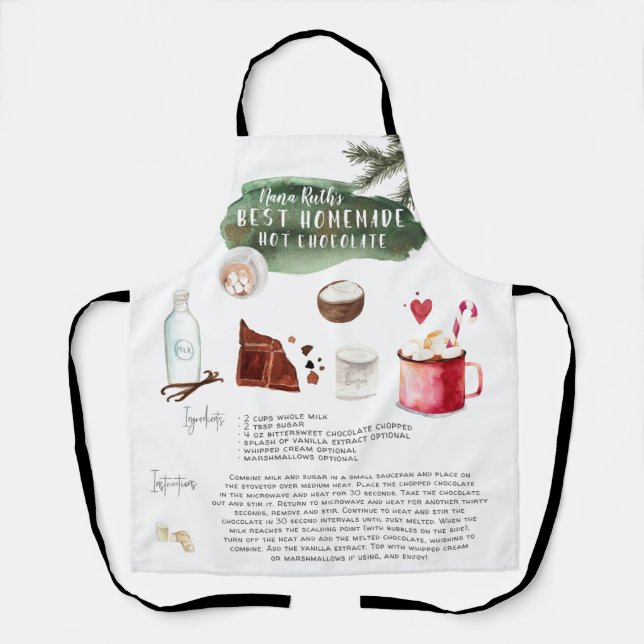 Tablier Chocolat chaud maison | Heirloom de la recette (Recto)