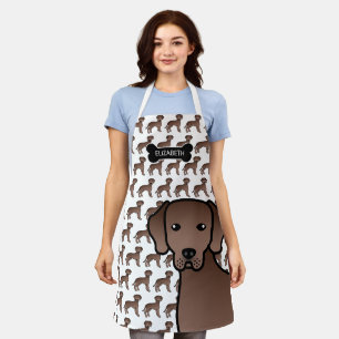 Tablier Chocolat Labrador Retriever Cartoon Chien et nom