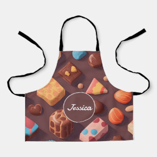 Tablier Chocolat Mosaïque coloré Motif personnalisé