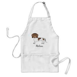 Tablier Chocolat & Tan Pied Cheveux Courte Dachshund & Nom