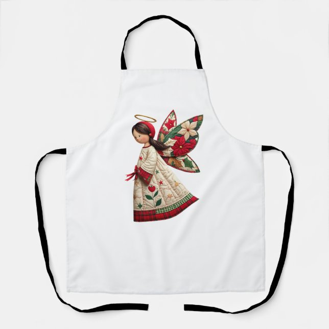 Tablier Christmas Angel with Holiday Flowers (Recto)