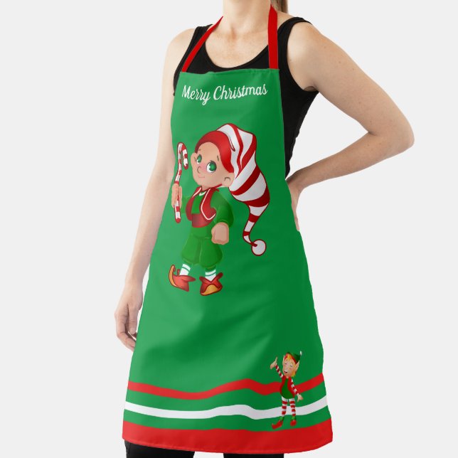 Tablier Christmas Elf Mother Fille Hostess Bake Cookies (Insitu)