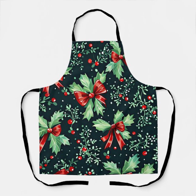 Tablier Christmas Holly Berry Motif (Recto)