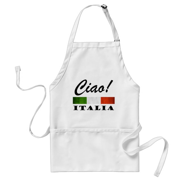Tablier Ciao ! Drapeau rouge blanc vert de l'Italie (Devant)