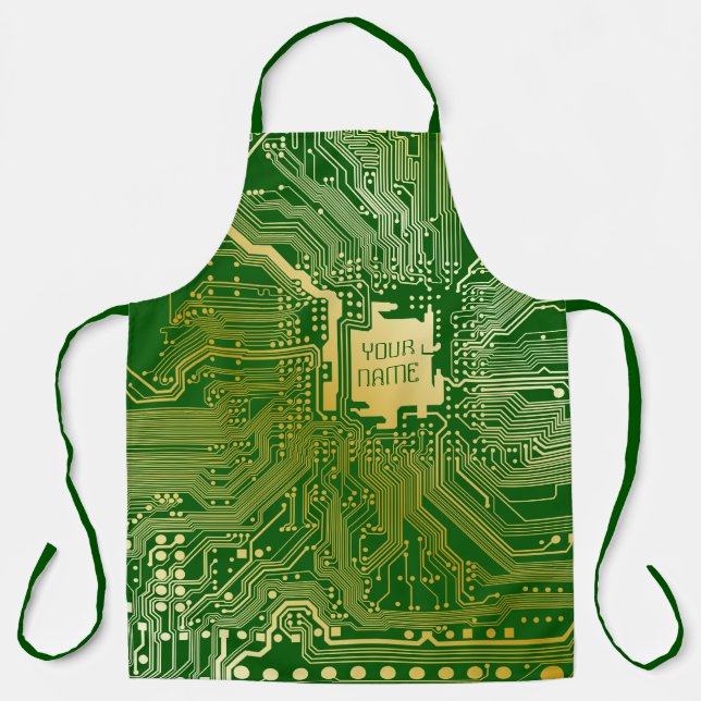 Tablier Circuit Monogramme Motherboard Electronics Chip Te (Recto)
