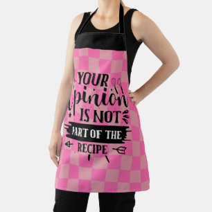 Tablier Citation de cuisine drôle rétro rose