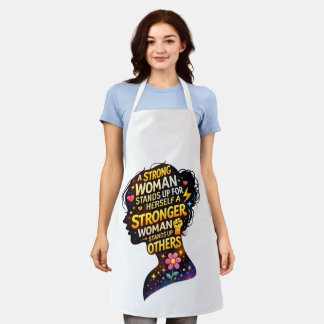 Tablier Citation de silhouette de femme forte – Inspira
