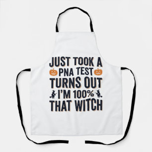 Tablier Citation drôle de sorcière pour test de Halloween