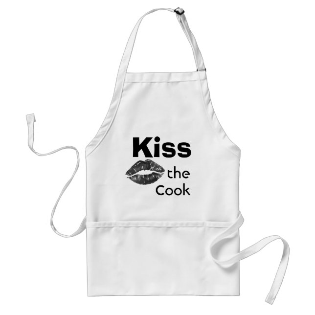 Tablier Citation drôle, Kiss the Cook, Citation mignonne N (Devant)