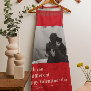 Tablier Citation et photo rouge tendance   Cadeau Valentin