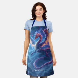 Tablier Cité fantastique du dragon bleu mignon