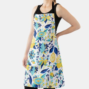 Tablier Citrons Bleus Et Jaunes